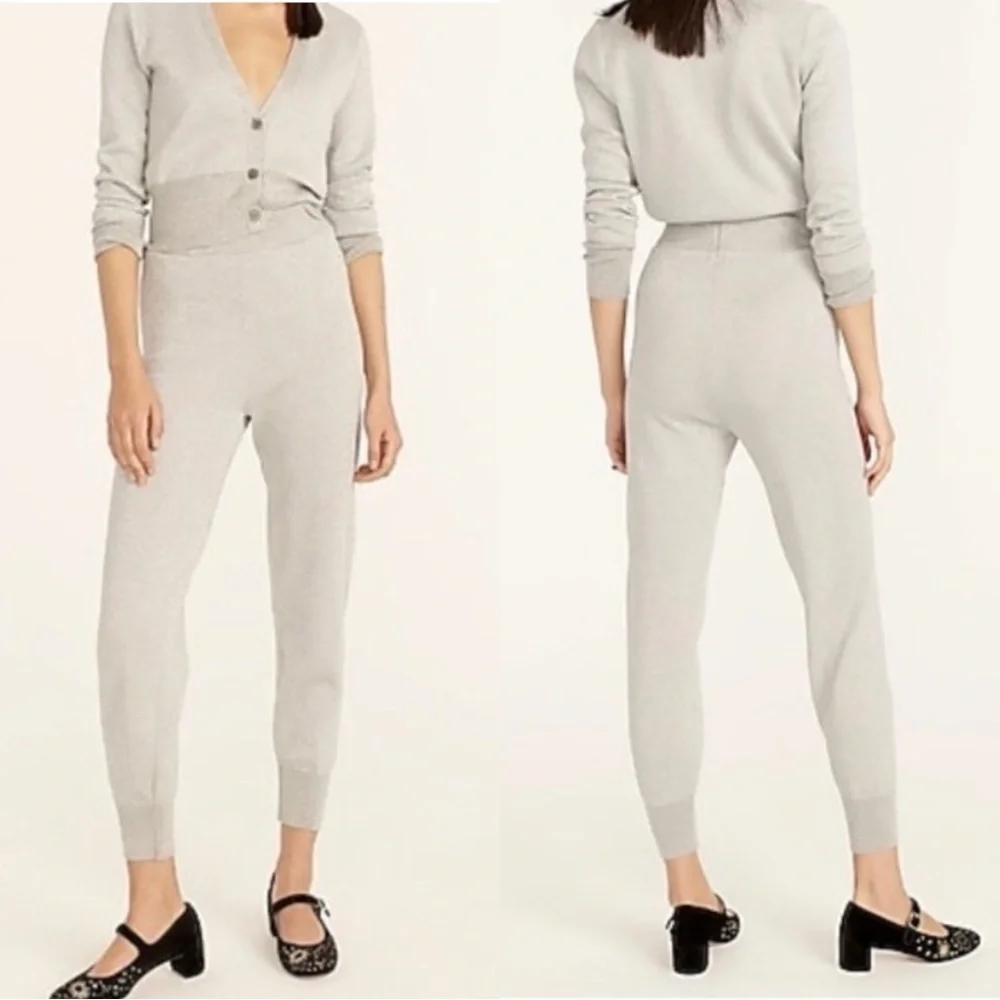 J.CREW Glitter Sparkle Merino Wool Sweater Silver Glitter Pants Joggers